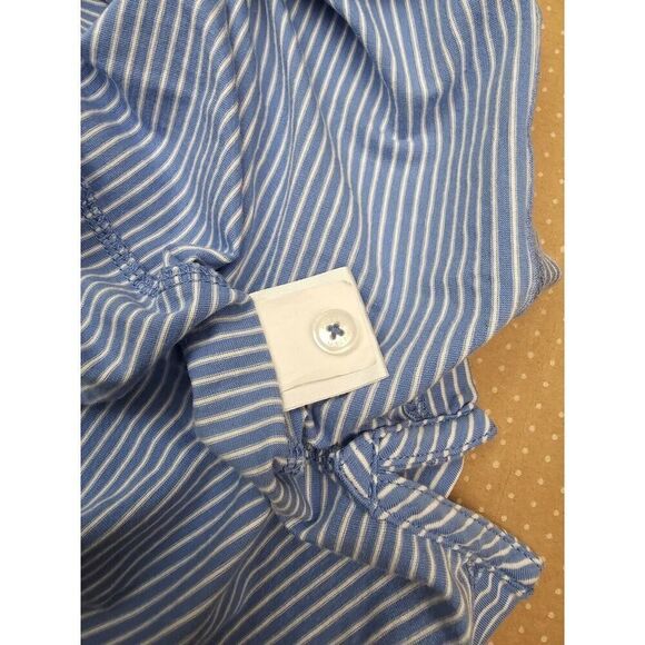 Peter Millar Pilot Mill Polo Mens Medium Pima Cotton Blue Striped Soft - Picture 11 of 11